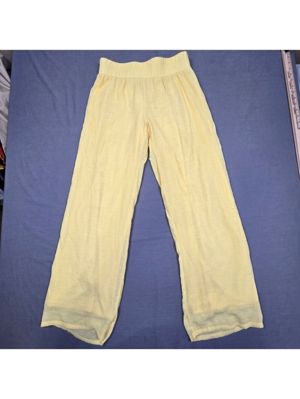 New Directions Small Yellow Elastic Waist Wide Leg Pants